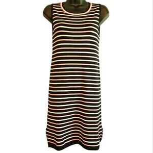 Premise Dresses striped sleeveless knit dress black pink white size S